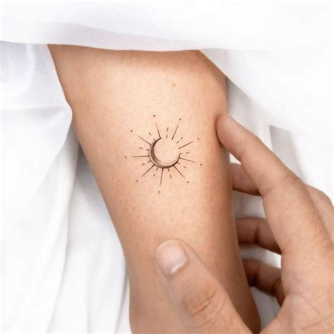 Fine Line Sun Tattoo Fine Line Sun Tattoo