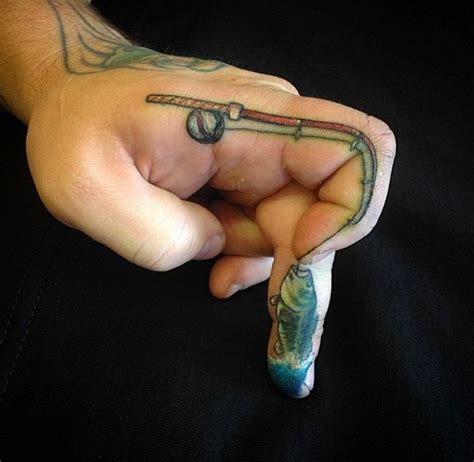 Fishing Pole Finger Tattoo: Small Design, Big Impact