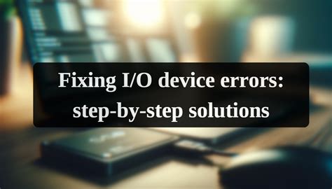 Fixing I O Device Errors Step By Step Solutions Dataleach