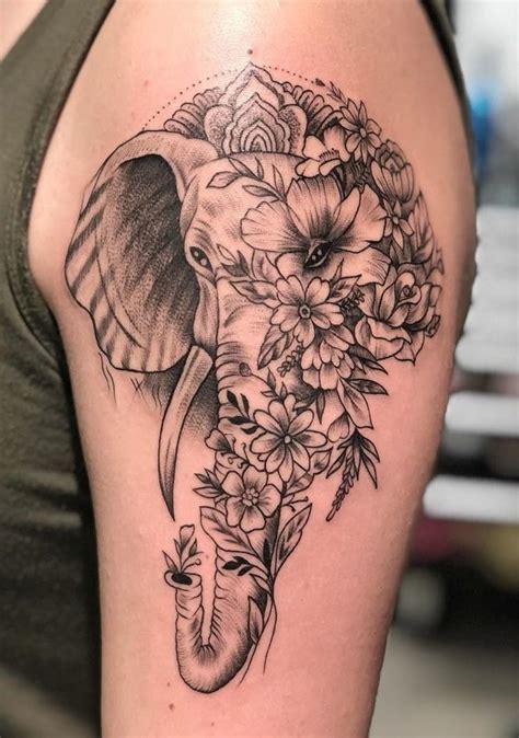 Flower Elephant Tattoos Flower Elephant Tattoos