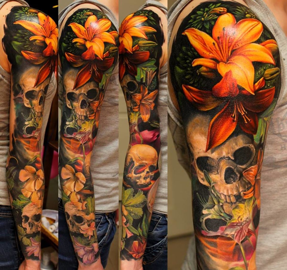 Stunning Flower Sleeve Tattoo Ideas for Men