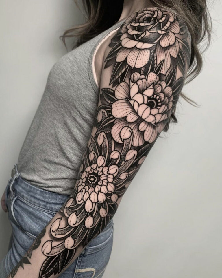 Flower Tattoo Sleeve For Women Design Ideas 30 In 2020 Leg Sleeve
