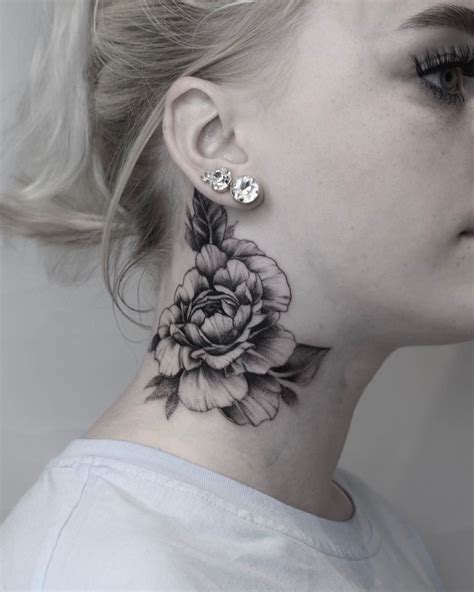 Elegant Flower Neck Tattoos: Ideas & Inspiration