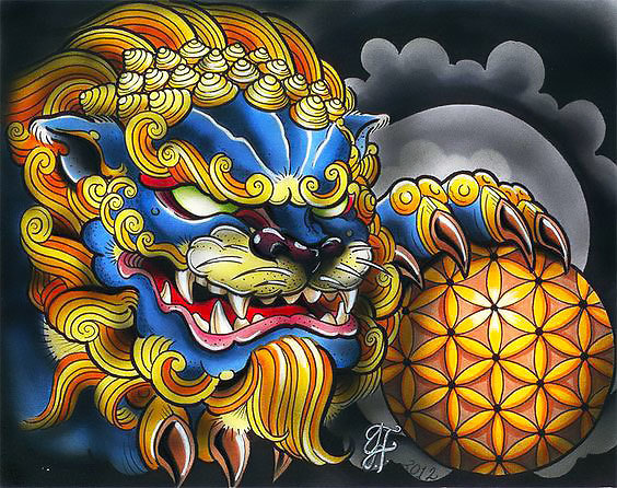 Foo Lion Tattoo Design Ideas & Inspiration