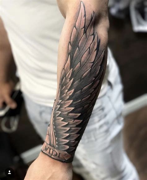 Forearm Angel Wings Tattoo