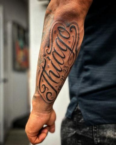 Forearm Name Tattoo Designs For Men