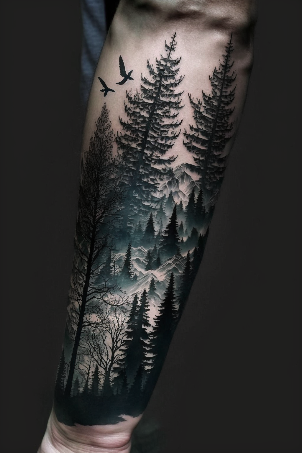 Forest Tattoo Sleeve Forest Forearm Tattoo Nature Tattoo Sleeve
