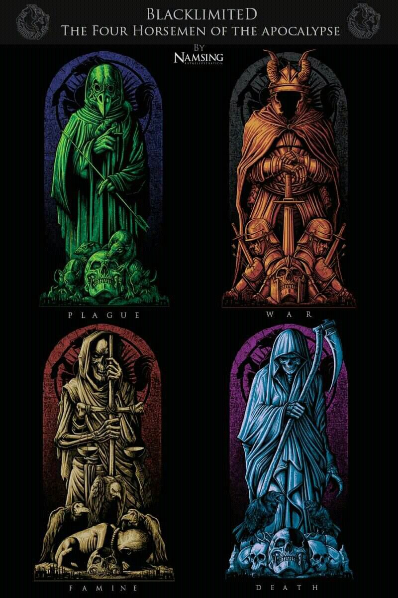 Four Horsemen Rev6 Fantasy Art Apocalypse Tattoo Four Horsemen Of