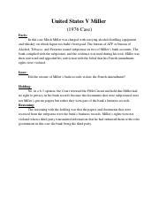 Fourth Amendment Rights United States V Miller Case Explained Course