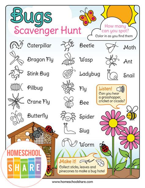 Free Printable Scavenger Hunts For Kids Homeschool Share Worksheets