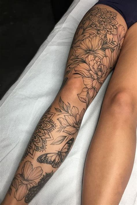 Full Leg Sleeve Tattoo Flowers Best Tattoo Ideas Gall Vrogue Co