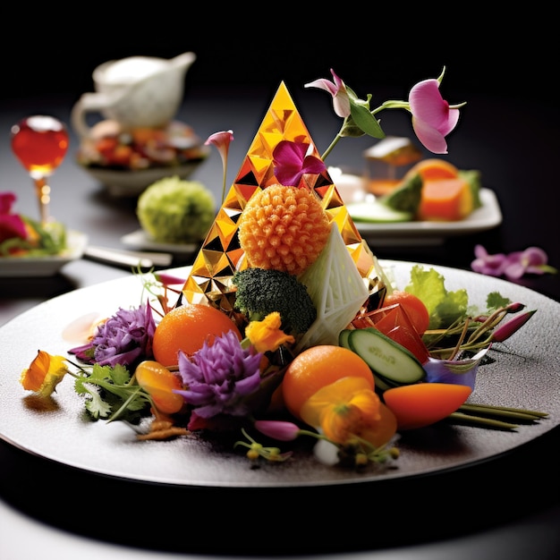 Geometric Delights Unique Food Presentations In Geometric Patterns