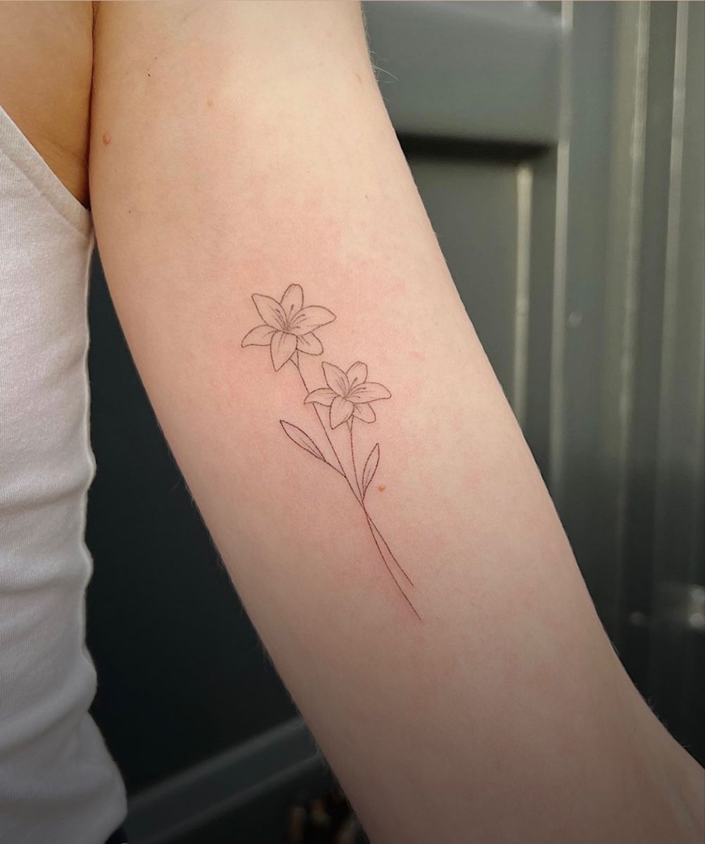 Girls With Tattoos Inner Arm Piece Compass With Lilies And Sunflowers Inner Arm Tattoos
