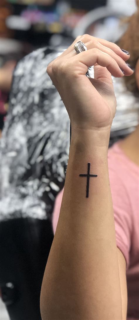 Girly Cross Wrist Tattoo Ideas & Designs