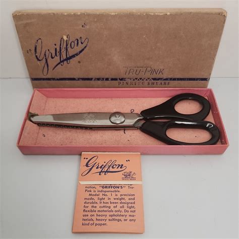 Griffon Tru Pink Pinking Shears Made In Usa Original Box Tags Vintage