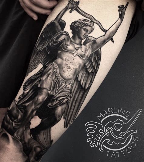 Guardian Angel San Miguel Arcangel Tattoo Design