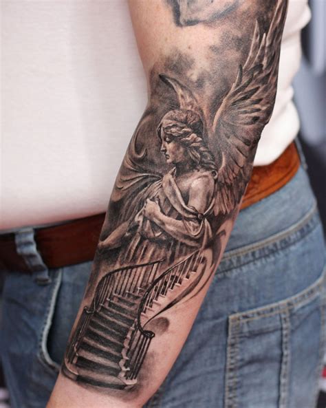 Guardian Angel Stairway To Heaven Tattoo