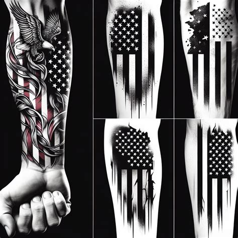 Half Sleeve American Flag Forearm Tattoo