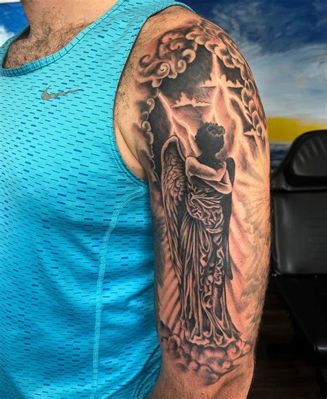 Half Sleeve Tattoos Clouds Angels