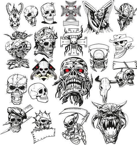 Handdrawn Skull Free Vector Cdr Download 3Axis Co Skull Tattoo
