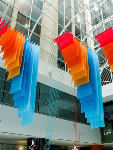 Hanging Fabric Art Installation Fabric Installation Ceiling Art