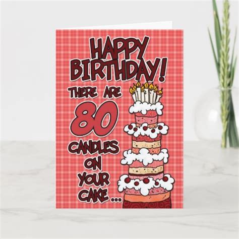 Happy Birthday 80 Years Old Greeting Card Zazzle