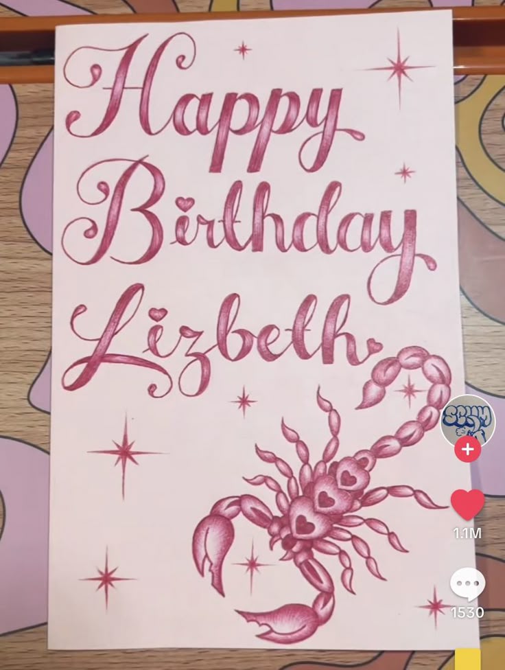 Happy Birthday Lizbeth Chicano Lettering Graffiti Illustration