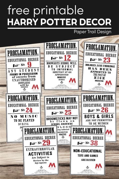 Harry Potter Educational Decrees Free Printable Proclamations Perfect Harry Potter Educational Decrees Free Printable Proclamations Perfect