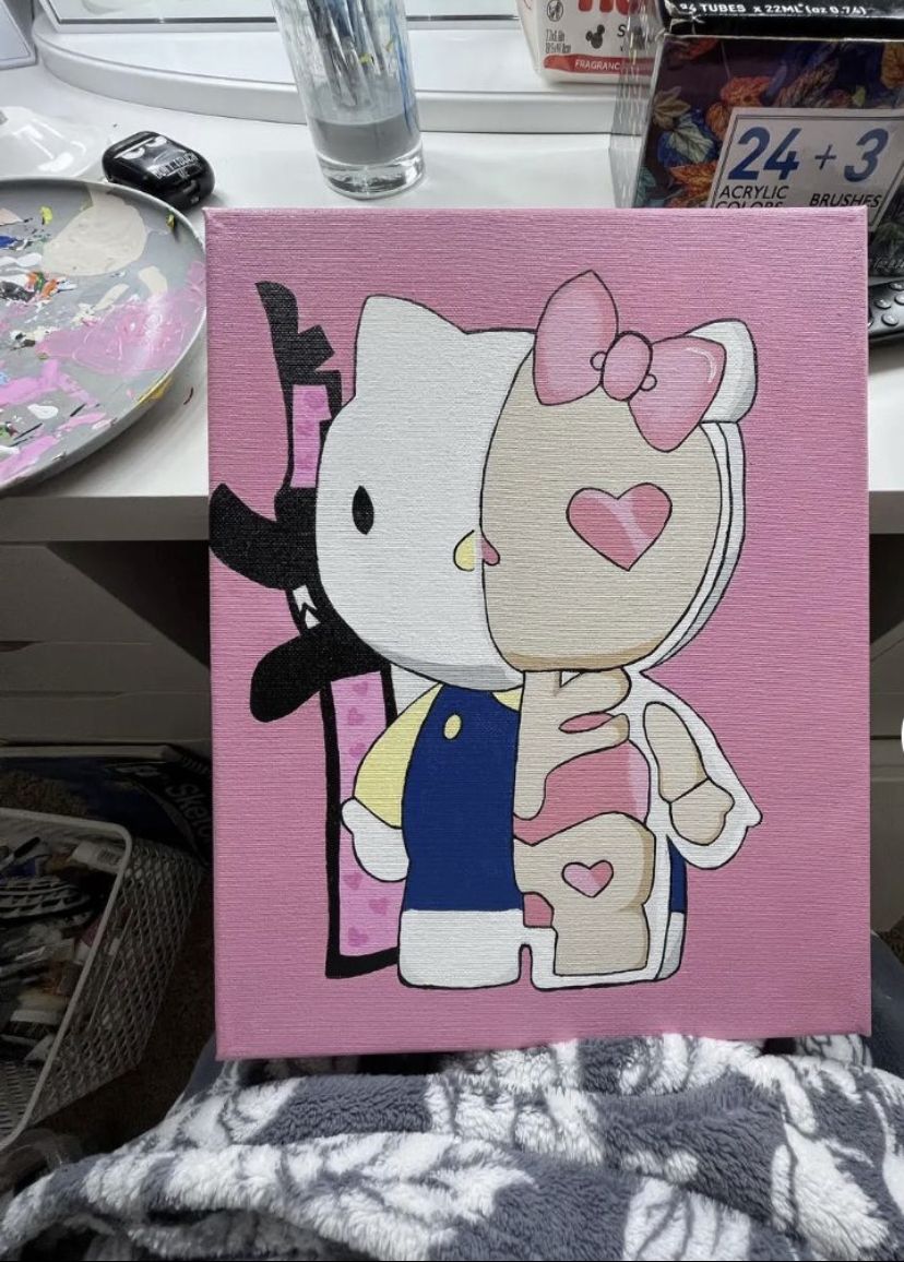 Hello Kitty Canvas Painting Need This In My Life Hello Kitty Canvas