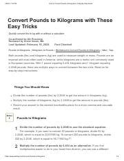 How To Convert Pounds To Kilograms A Step By Step Guide