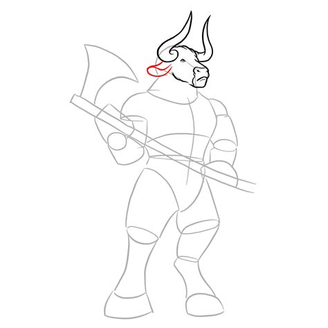 How To Draw A Minotaur Sketchok Easy Drawing Guides