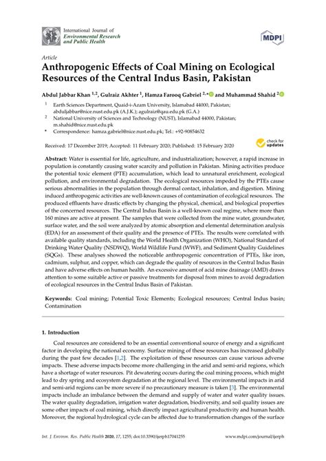 Ijerph Free Full Text Anthropogenic Effects Of Coal Mining On Ijerph Free Full Text Anthropogenic Effects Of Coal Mining On