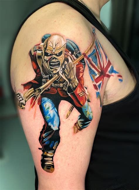 Iron Maiden Eddie Trooper Tattoo By Tony Jestersink Tattoos Cool