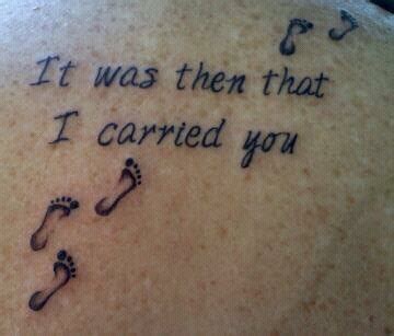 It Was Then That I Carried You Footprints In The Sand Tattoo Tiny