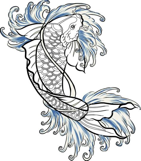 Japanese Koi Fish Tattoo Outline Chinese Fish Bodaqwasuaq