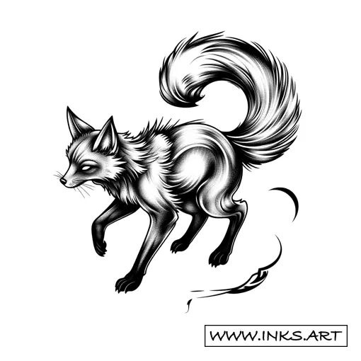 Japanese Nine Tailed Fox Tattoo