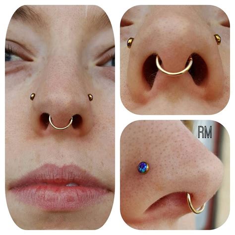 Jewelry Upgrade For These Healed Nostril And Septum Piercings 14K Gold