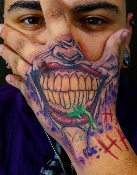 Joker Smile Hand Tattoo Drawing