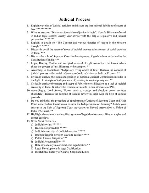 Master Judicial Process: Study Questions Answered