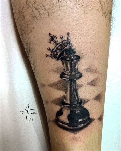 King Chess Piece With Crown Tattoo Leonidas Meadows