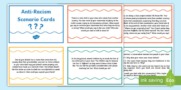 Ks1 Anti Racism Scenario Cards Teacher Made