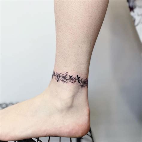 Learn 97 About Flower Ankle Bracelet Tattoo Super Cool In Daotaonec