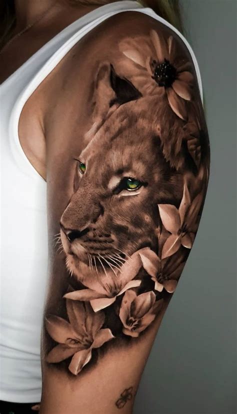 Lioness Tattoo On Shoulder Design Ideas & Inspiration