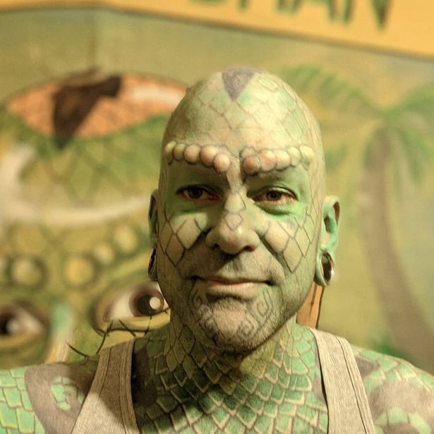 Lizardman With Scale Tattoos Implants And Split Tongue Says People