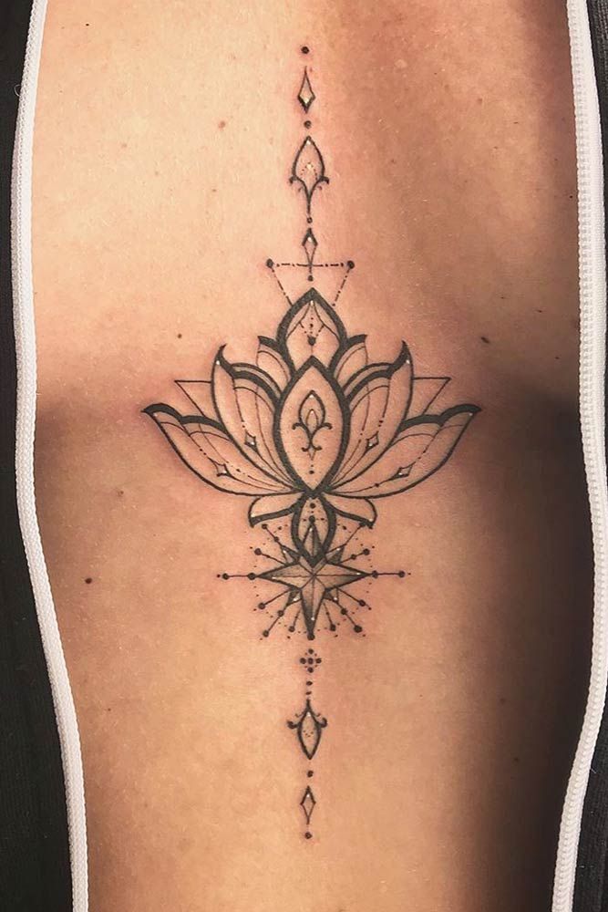 Lotus Flower Chest Tattoo Design