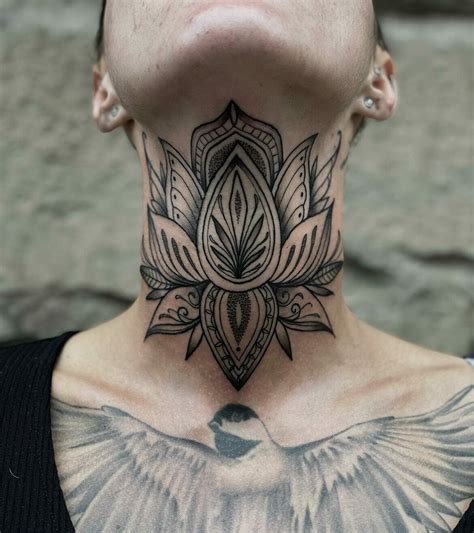 Lotus Flower Neck Tattoo Best Tattoo Design Ideas