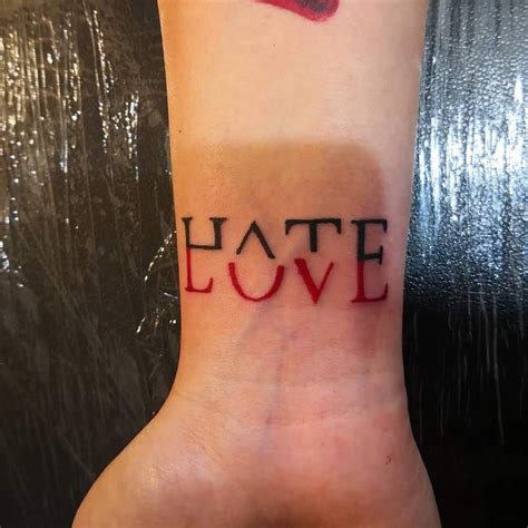 Love Hate Tattoo My Work Pinterest Tattoo