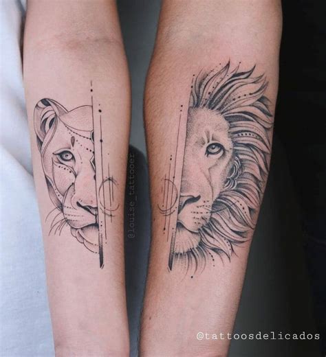 Matching Lion And Lioness Tattoos Matching Lion And Lioness Tattoos