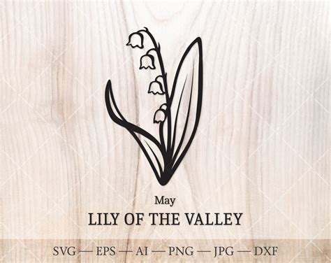 May Birth Month Flower Lily Of The Valley Flower Svg
