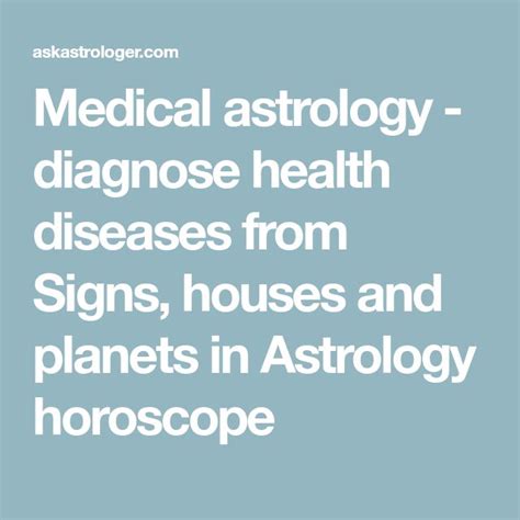 Medical Astrology Astrology Houses And Its Diseases